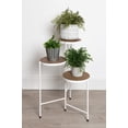 thumbnail image 5 of Kate and Laurel Fields Modern Tri-Level Metal and Wood Plant Stand, 17 x 22 x 30, Rustic Brown and White, Decorative Three Tier Plant Stand for Display and Storage, 5 of 5