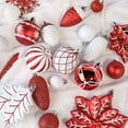 thumbnail image 4 of Alupssuc 106ct Christmas Balls Ornaments Set, Colorful Shatterproof Plastic Decorative Baubles for Xmas Tree Decor, Red & White, 4 of 7