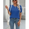 thumbnail image 4 of Zeagoo Womens Summer Short Sleeve Tops Crew Neck Lightweight Pullover Sweaters Loose Dressy Casual Blouse, 4 of 5