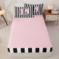 thumbnail image 4 of Manfei Monogram Print D Zipper Queen Comforter Set with Fitted Sheet and 2 Pillowcases,Cute Coquette Bow Zipper Bedding Set,Pink Reversible,4-Piece, 4 of 7