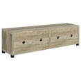 thumbnail image 2 of Pemberley Row Wood Antique Pine Entertainment Center Rectangular Clear Tempered Glass 78.75" Unassembled, 2 of 12