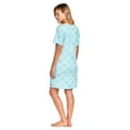 thumbnail image 3 of Casual Nights Women's Poly Short Sleeve Sleepwear Dorm Nightgown - Floral Aqua - Large, 3 of 5