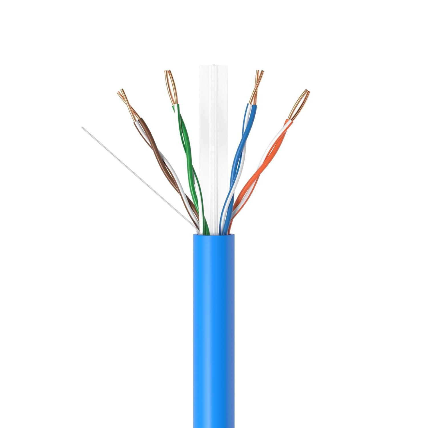 Cables Direct Online 1000FT CAT6 Plenum CMP Solid UTP Cable 550MHz Ethernet LAN 23AWG CCA (Copper Clad Aluminum) Bulk Pull Box, Blue