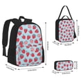 thumbnail image 4 of Naloa Strawberries Print Large Capacity Backpack Lunch Bag Pencil Case Combination 3 Piece Set for Student, 4 of 8