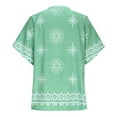 thumbnail image 4 of Antqov 3/4 Length Sleeve Womens Tops, Fashion Print V Neck Bohemian Shirt Relaxed Fitting Top, Daily Trendy Vintage Comfy Loose Summer Beach Blouses, 4 of 5