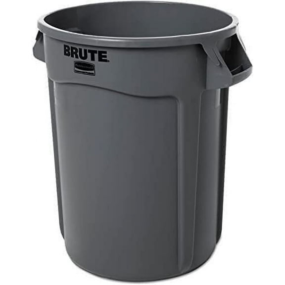 CHJZ Commercial 263200GY Round Brute Container Plastic 32 gal Gray (1)