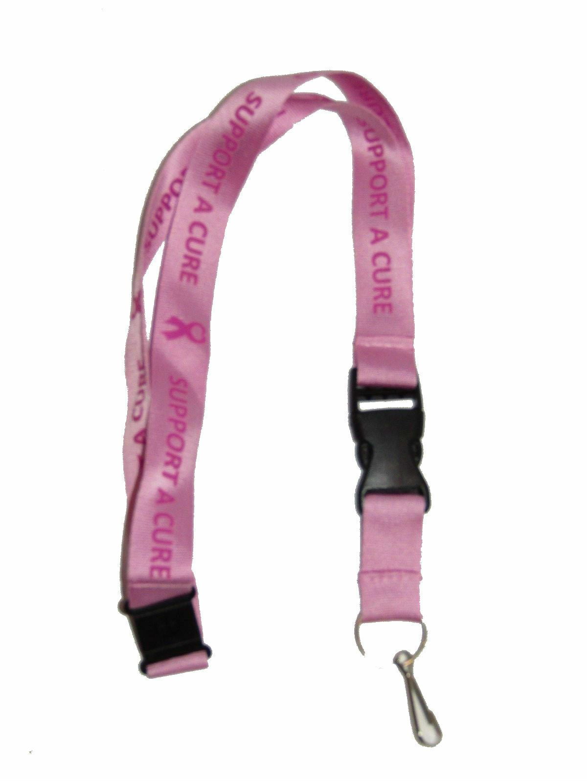 60 PIECES Lanyard Pink Find A Cure Necklaces Breast Cancer Awareness Key Chains 