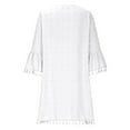 thumbnail image 5 of Youyipin womens dresses Women's 2025 Summer Dress Swiss Dot V Neck Bell Sleeve Shift Dress Casual Flowy summer Mini dresses for women 2025, 5 of 6