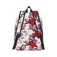 thumbnail image 3 of Naloa Canvas Backpack for Men Women Lilies Flowers Print Rucksack Casual Travel Daypack Large and Small Durable College Tote Satchel Bookbag for Teens, 3 of 8
