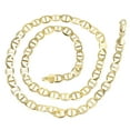 thumbnail image 2 of 10K Yellow Gold Solid Flat Mariner Chain 5.5mm Wide Necklace with Lobster Claw Clasp 24 inches long, 2 of 3