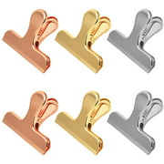 Set of 6, Heavy Duty Stainless Steel Bag Clips, SourceTon 3 x 2.4 Inch Durable Paper Seal Grip for Coffee Food Bread