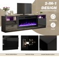 thumbnail image 6 of Hommow 70'' Fireplace TV Stand with 36'' Electric Fireplace, Entertainment Center with 16 Color Led Lights, TV Console for TVs up to 80'' for Living Room, Black, 6 of 7