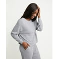thumbnail image 4 of Hanes Originals Women's Waffle Long Sleeve Lounge Top Concrete Marled Heather L, 4 of 6