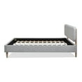 thumbnail image 3 of Low Upholstered Platform Bed In Grey , Queen Size - Foam Filled, No Box Spring Required, Compatible With Adjustable Bases & Mattresses, 85" W X 64.5" D 40.5" H, Needed, Bases, Wood Legs, 3 of 5