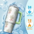 thumbnail image 4 of Xmas Gifts 30oz Stainless Steel Coffee Tumbler with Handle and Straw, Winter Holiday Mug Cup, Leak Proof Insulated Travel Cup for Adults, 4 of 5