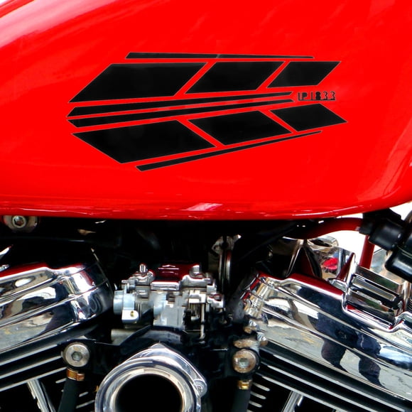 BRIGHTFUFU 2Pairs Reliable Black Motorcycle Fuel Tank Stickers Waterproof Decals for Motorcycles