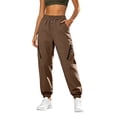 thumbnail image 2 of IUYRTFE Women's Outdoor Cargo Pants Windproof Waterproof Utility Trousers with Elastic Waist and Multiple Pockets, 2 of 8