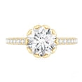thumbnail image 5 of Rosec Jewels Round Moissanite Engagement Ring with Side Stones - 2 Carat Ring - 8 mm Round - D-VS1 Quality Certified, 10K Yellow Gold, US 10.00, 5 of 9