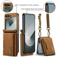 thumbnail image 6 of for Samsung Galaxy Z Flip 4 Case Wallet, 2 in 1 Detachable Magnetic Card Holder PU Leather Kickstand Case [Card Cash Slot] [Wireless Charging] Shockproof Cover For Samsung Galaxy Z Flip 4,Brown, 6 of 11