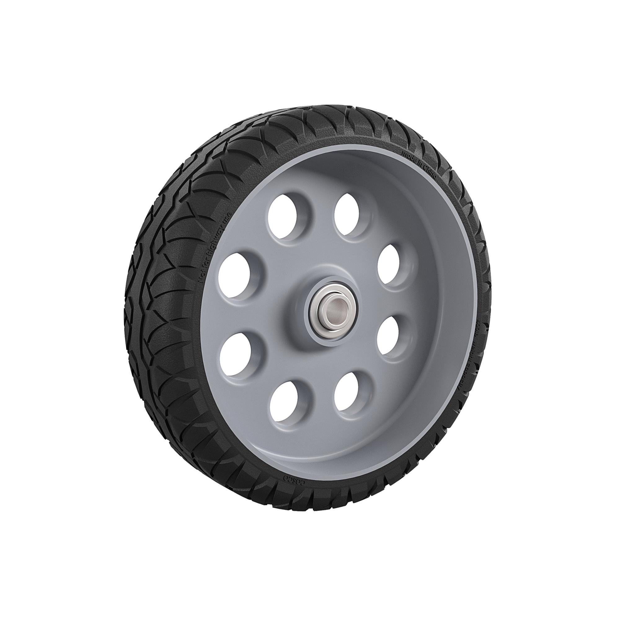 COSCO 10 Inch Low Profile Replacement Wheels for Hand Trucks, Flat-Free, (Gray, 2 Pack)