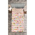 thumbnail image 3 of Ambesonne Tea Party Quilted Bedspread Set 2 Pcs, Candies Cookies, Twin Size, Multicolor, 3 of 3
