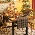 thumbnail image 2 of Plaid Christmas Table Runner, Winter Holiday Snowflake Table Runners, Xmas Decorations Indoor Outdoor Farmhouse Home Kitchen Dining Party Decor, 2 of 6