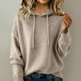thumbnail image 4 of MESSUEN Hooded Sweater Women Baggy Sweater Thermal Sweater for Women Cute Sweaters Womens Oversized Sweater Fall Blouses for Women Womens Shirt Beige L, 4 of 4
