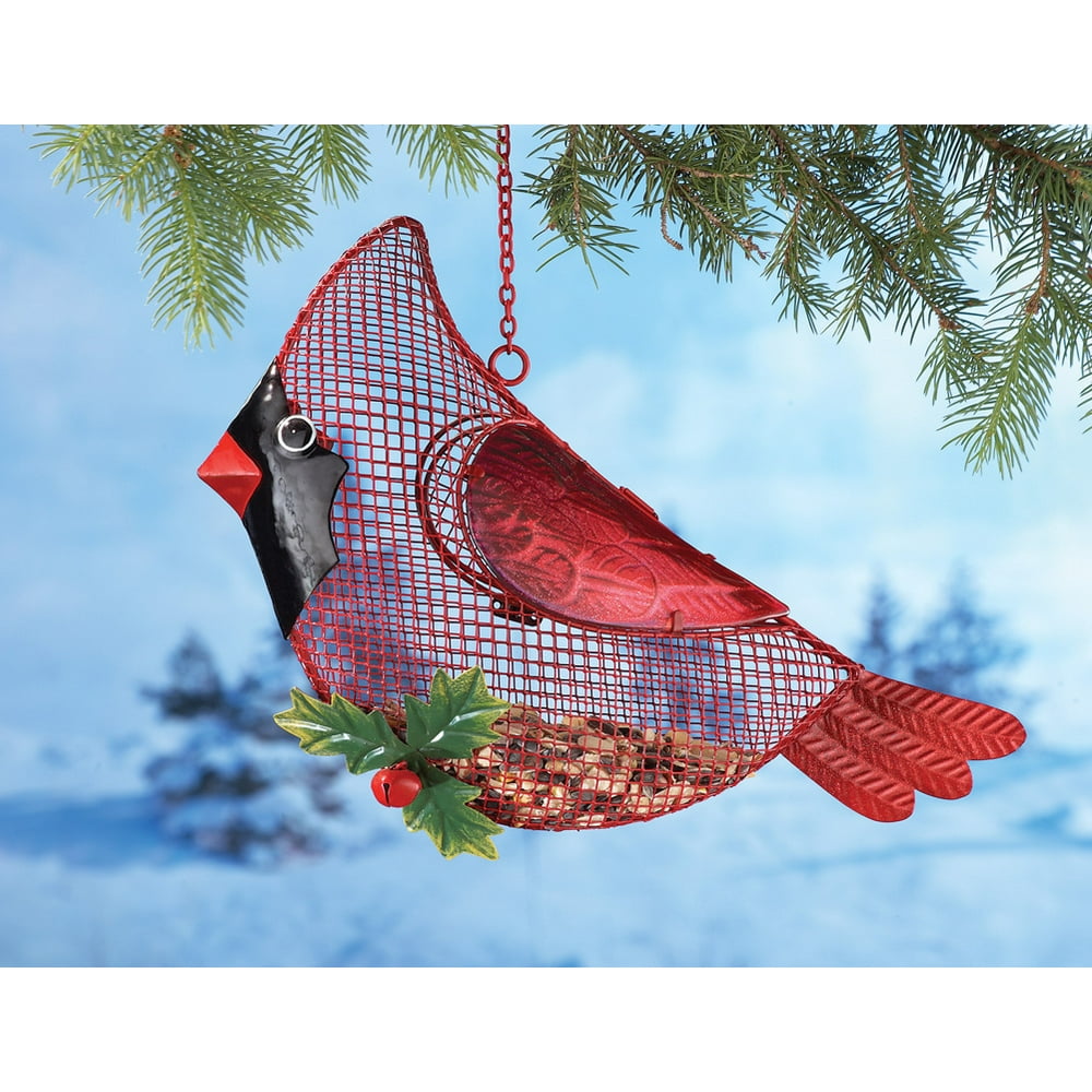 WILD BIRD FEEDER CARDINAL SHAPE SONGBIRD RED
