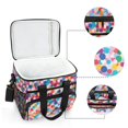 thumbnail image 6 of FORMRS Insulated Cooler Bag 24 Cans Capacity Soft Leakproof Lunch Box with Side Pockets, Blue Colorful Circles, 6 of 7