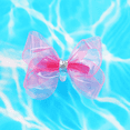 thumbnail image 3 of Lazos de gelatina impermeables de 4 ", lazos para el cabello para niñas con Clips, nudo brillante, lazos para nadar en piscina, horquillas sólidas, sombreros de moda para niños, 3 of 5