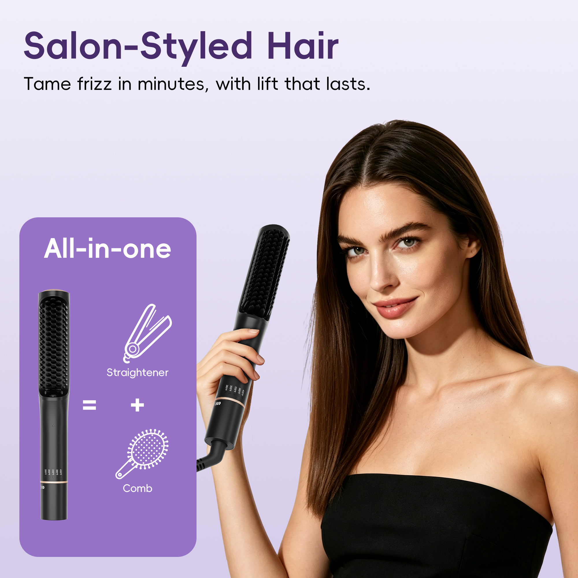 Skimi Hair Straightening Brush with Ionic Technology photo 8