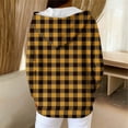 thumbnail image 6 of Fall Flannel Plaid Shirt for Women, Zipper Drawstring Hooded Long Sleeves Jackets, Causal Comfy Daily Blouses with Pockets, 6 of 8