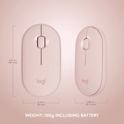 Logitech MK470 Slim Wireless Keyboard and Mouse Combo - Modern Compact Layout, Ultra Quiet, 2.4 GHz USB Receiver, Rose
