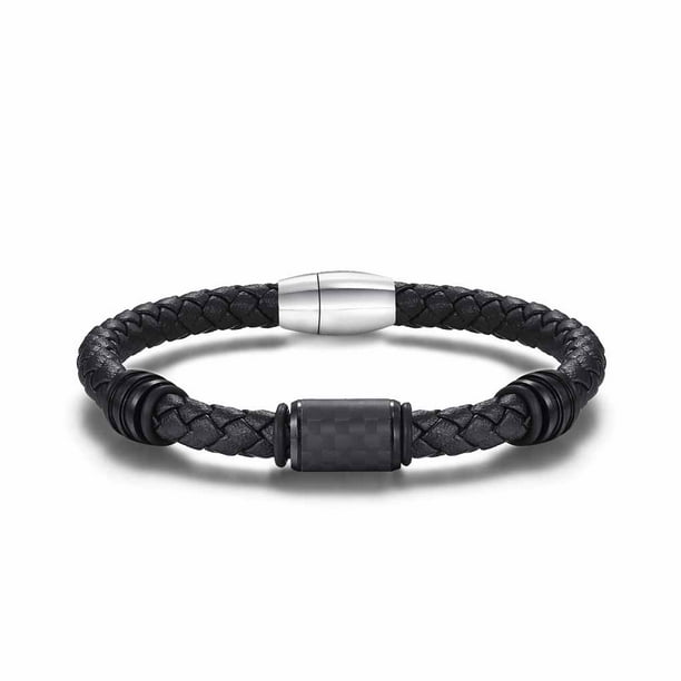 Minnieouse hecha a mano para hombre, con hebilla de piedra imán, de cuerda larga tejida de cuero, cadena de amuleto Simple, Ropa, zapatos y accesorios Miscelánea Minnieouse AP017847-00