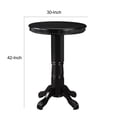 thumbnail image 6 of Ava 42 Inch Wood Pub Bar Table, Molded Trim, Carved Pedestal, Black, 6 of 12