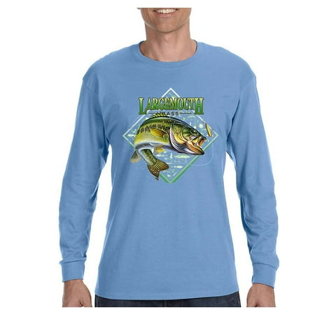 XtraFly Apparel Mens Largemouth Bass Freshwater Fishing Fisherman Reel Sport Long Sleeve T-Shirt