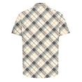 thumbnail image 3 of Mens Plaid Shirts Summer Loose Tshirt Tops Short Sleeve Blouse Button Doen Outfits Lapel Collar Clothings Trendy Loose Blouses, 3 of 4