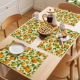 thumbnail image 5 of Green Orange Placemats Set of 12 Summer Botanical Leaves Watercolor Place Mats Indoor Wipeable Table Mats Washable Cloth Dining Table Placemats for Kitchen Holiday Party Home Decor 13x19 Inch, 5 of 9