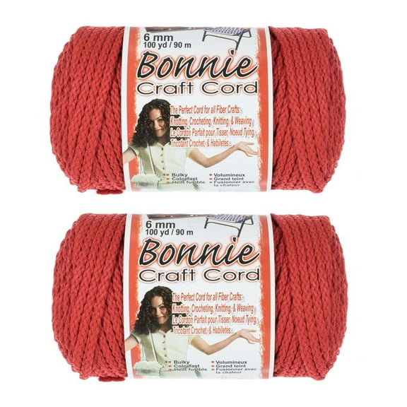 2 Pack Bonnie Macrame Cord - 4mm - 100 yd Lengths - Various Colors