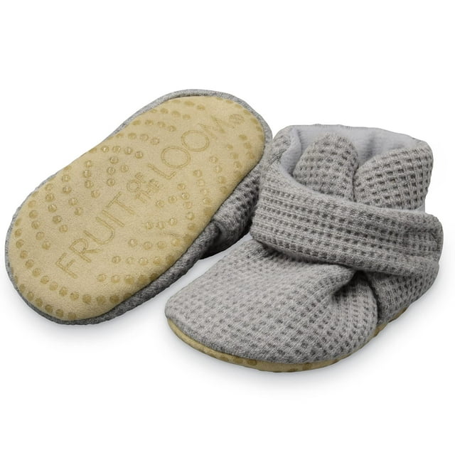 Pantuflas Térmicas Envuelven Fruit of the Loom Gris Cuadros para Bebés 6-12 Meses