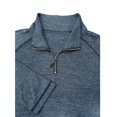 thumbnail image 6 of TOUMENY Men Half Zip Sweater Long Sleeve Slim Casual Knit Pullover Stand Collar Solid Raglan Fall Winter Workout Tops Blue L, 6 of 6