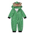 thumbnail image 4 of Odeerbi Christmas Onesie Pajamas for Family Holiday Sleep Jumpsuit Long Sleeve Family Christmas Pajamas Matching Sets Infant Fashion Lattice Print Plush Jumpsuit Sleepwear PJs Set Green, 4 of 4