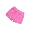 thumbnail image 2 of Little Girls Ripped Denim Shorts Kids Solid Color High Elastic Waist Jeans Short Pants, 2 of 6