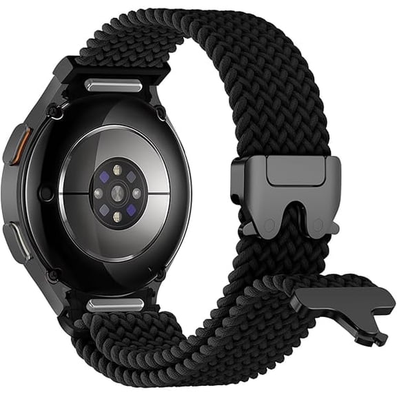 Braided Bands for Samsung Galaxy Watch 7/6/5/4/FE 40mm 44mm/Watch 6 4 Classic 46mm 42mm 47mm 43mm/5 Pro 45mm,One Click No Gap Parachute Elastic Nylon Sport Strap Wristband Galaxy Watch Band Men/Women