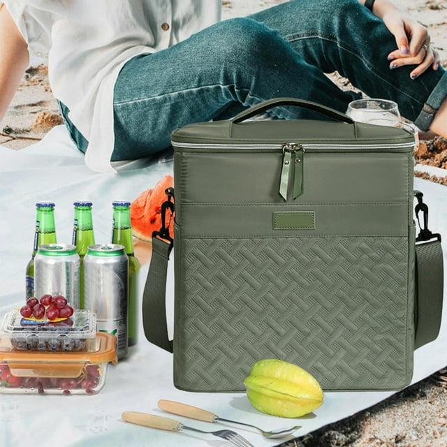 Bolsas de almuerzo térmicas con correas para los hombros para mujeres/hombres, lonchera reutilizable a prueba de fugas, bolsa térmica para el trabajo, la escuela, picnic, playa, bolsillo de almacenami