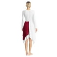 thumbnail image 2 of Alvivi Womens Long Sleeve Metallic Liturgical Praise Dance Dress Church Worship Lyrical Costume Burgundy&White M, 2 of 7