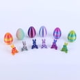 thumbnail image 3 of SHUWND 6PCS Set 3D Printed Bunny with Easter Egg, Mini Easter Eggs Fidget Toy 3D Articulated Crystal Bunny Eggs Mystery Egg Easter Basket Stuffers Surprise 3D Printed Animals Toy Set, 3 of 10