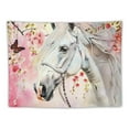 thumbnail image 5 of Nawypu Horse Tapestry Boys Girls Wild Animal Print Tapestry for Bedroom Pink Cherry Blossoms Decor Wall Tapestry 3D White Horse Flower Butterfly Print Tapestries Farmhouse Spring Theme Tapestry, 5 of 6