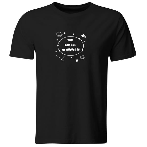 Playera BTS you are my universe talla mediana color negro Luxandcos Lk162_RC_N_M