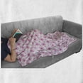 thumbnail image 6 of Floral Soft Flannel Fleece Throw Blanket, Pink Blossoms with Dotted Petals and Leaves Girlish Kids Nursery, Cozy Plush for Indoor and Outdoor Use, 50" x 70", Pale Pink Magenta, by Ambesonne, 6 of 6